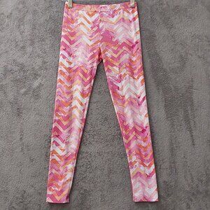 Bobbie Brooks Girls Chevron Leggings Pink Orange Size L (10/12)